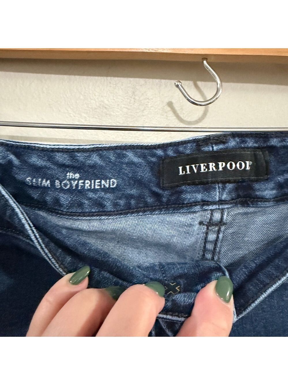 Liverpool Dark Blue The Slim Boyfriend Ankle Jeans. Size 16W - Picture 4 of 7